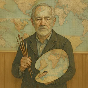 Portrait de Gregory Cartola en lien avec son travail sur la représentation du monde à l’Exploratorium de Rochefort